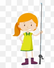 Fishing Pole Clipart - Clipartworld Dibujos De Niñas Pescando Emoji,Baby Boy Feet Emojis Clipart