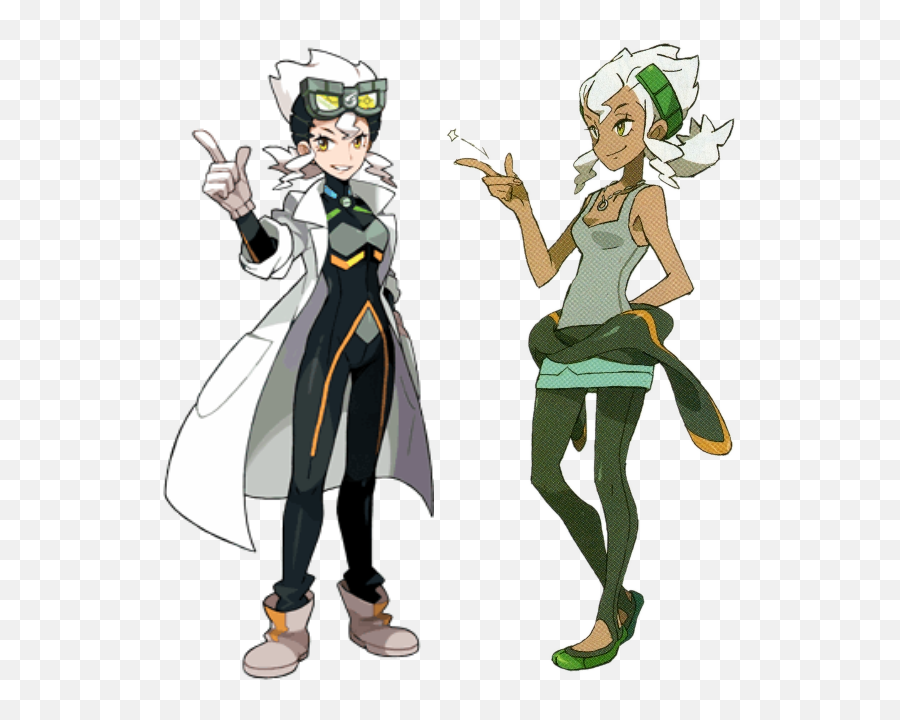 Professor Burnet Before And After Pokémon Sun And Moon - Pokemon Dream Radar Emoji,Pokemon Sun Main Character No Emotion