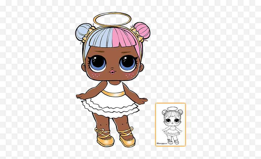 Lol Surprise Coloring Pages Sugar - Angel Lol Doll Coloring Page Emoji,Emoji Color Pages