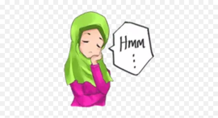 Hijab Sticker 30 - Stickers For Whatsapp Emoji,Hmm Emoji Sticker