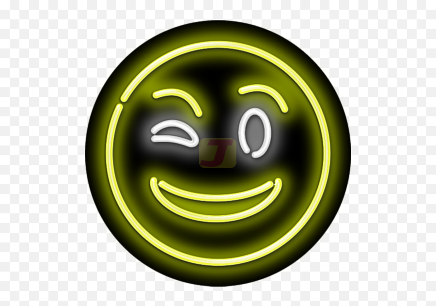 Winking Face Emoji Neon Sign - Wink Emjio Neon Yellow,Winking Emoji