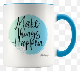 Adore Mugs Make Things Happen Coffee Mug Blue - 11oz Emoji,Awkard Emoticon Steam