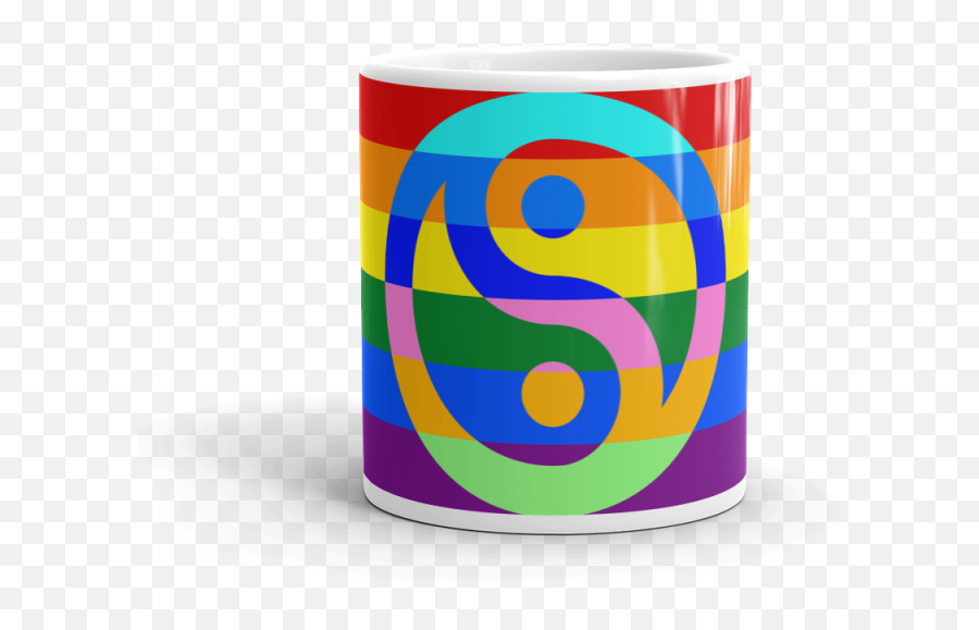 Yin Yang Rainbow - White Glossy Mug Emoji,Yin Yang Emoji