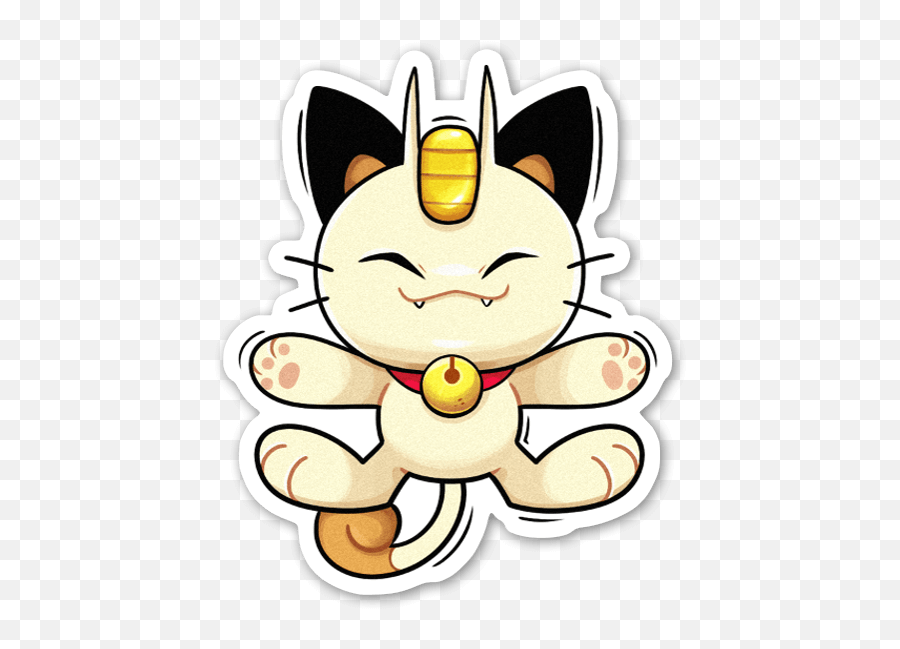 Buy Meowth - Die Cut Stickers Stickerapp Emoji,Rhino Emoji Pic Buy Meowth - Die Cut Stickers Stickerapp Emoji,Rhino Emoji Pic
