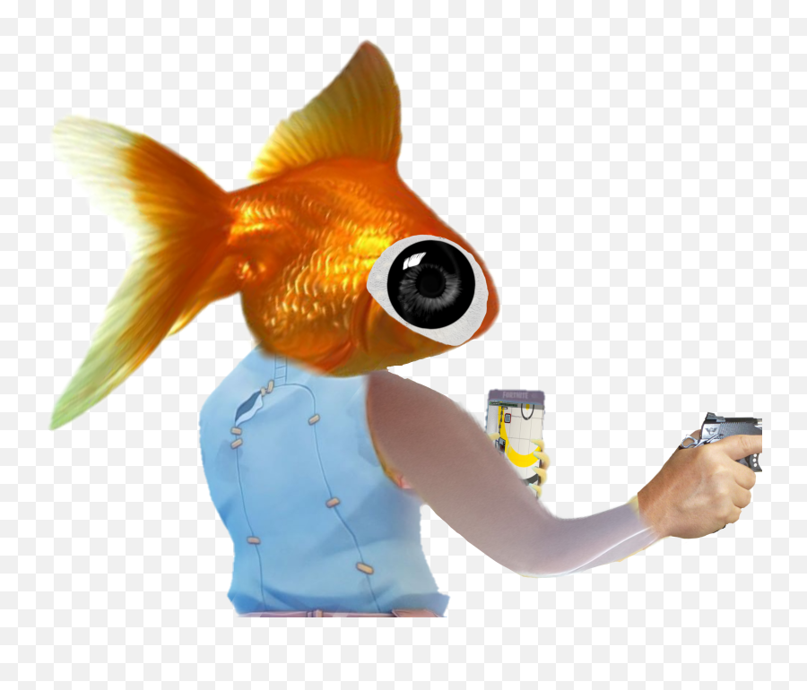 Fish Fortnite Cursed Realistic Eye - Goldfish Emoji,Cursed Emoji With Gun