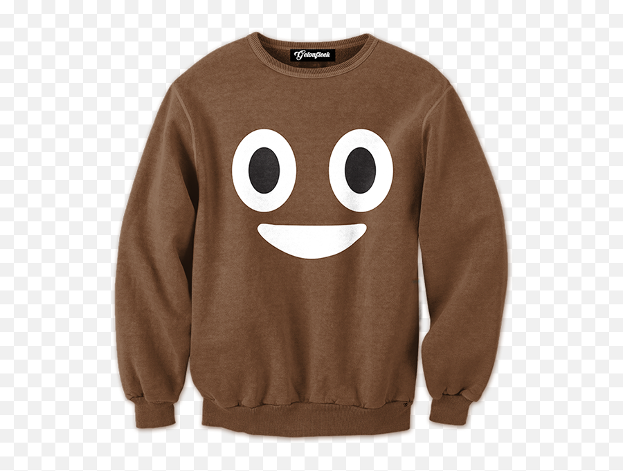 Emoji Poop Crewneck - Cannabis Ugly Christmas Sweater,Emoji Long Sleeve Shirt