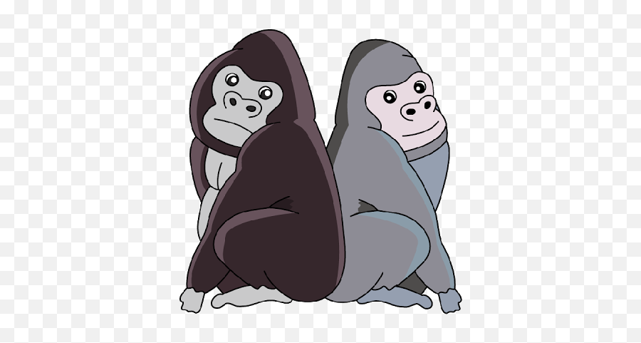 Library Of Funny Gorilla Clip Freeuse Png Files - Drawing Of Two Gorillas Emoji,Gorrila Emoji