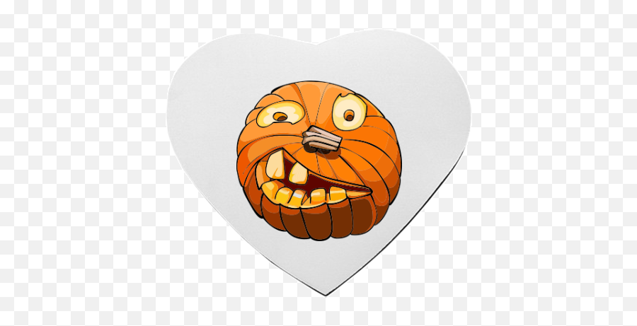 Heart - Shaped Mousepad With Printing Bad Teeth Pumpkin Scary Emoji,Heart Shaped Emoticon