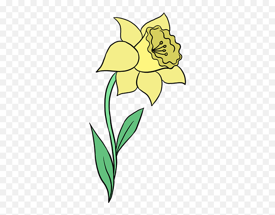 How To Draw A Daffodil - Really Easy Drawing Tutorial Cách V Hoa Thy Tiên Emoji,Japanese Emoticon Cringe