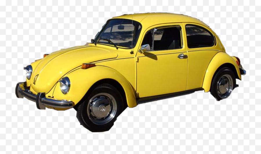 Beetle Vintage Yellow Sticker - Antique Car Emoji,Punch Buggy Emoticon