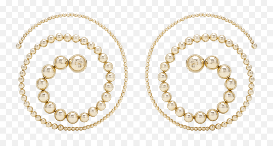 Spiral Bead Earrings In Gold - Solid Emoji,Emoticons Eearings