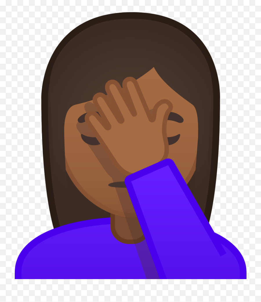 Medium - Black Girl Face Palm Emoji,Facepalm Emoticon