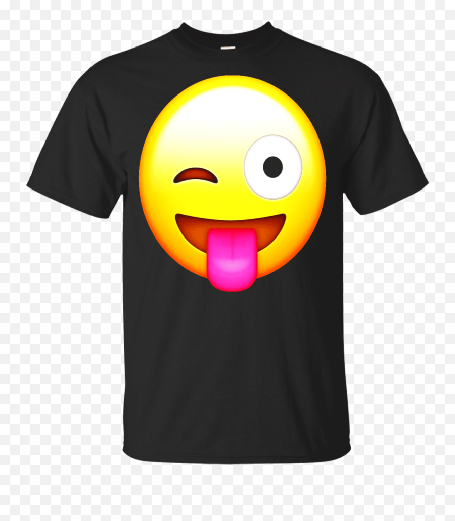 Wink Face Tongue Out Emoji T Shirt U2013 Jutegifts - Wide Grin,Basic Emojis Wink
