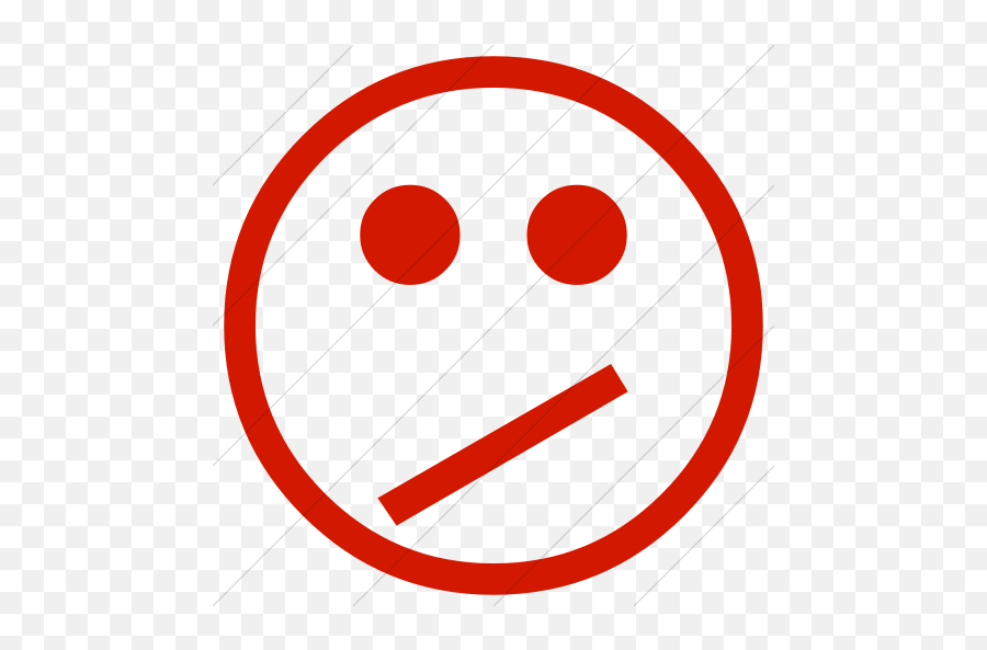 Classic Emoticons Confused Face Icon - Black And White Oh No Smiley Emoji,Confused Emoticon Red