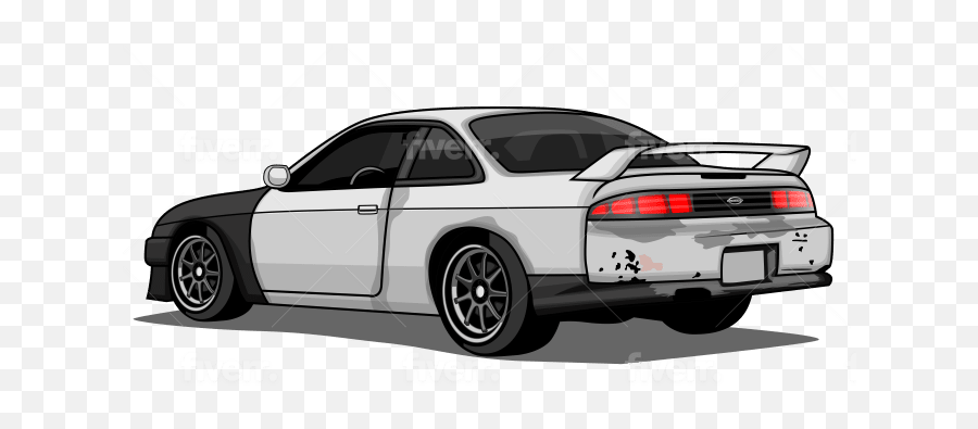 Draw Your Car Into Amazing Cartoon By Orrinstudio Fiverr - Automotive Decal Emoji,S13 Coupe Work Emotion