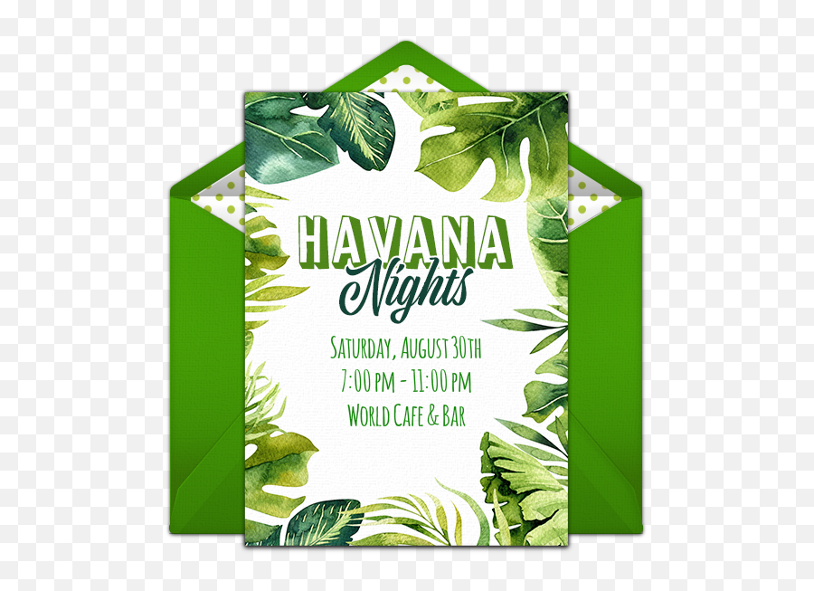 Havana Nights Cuban Birthday Party Invitations Cuba Tropical Emoji,Emoji Birthday Party Invitation Template Free