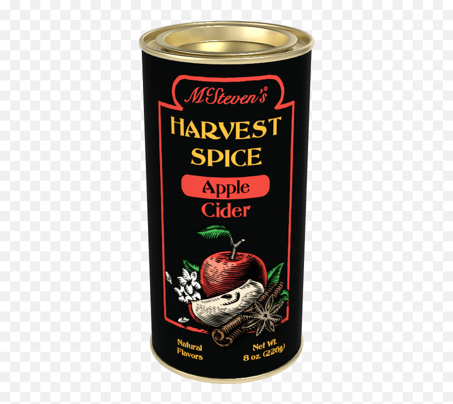 Mcstevenu0027s Harvest Spice Apple Cider Mix 8oz Round Tin Emoji,Apples Peach Emoji