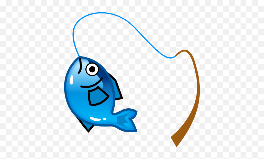 Fishing Pole And Fish - Fishing Pole And Cartoon Fish Emoji,Fish Emoji