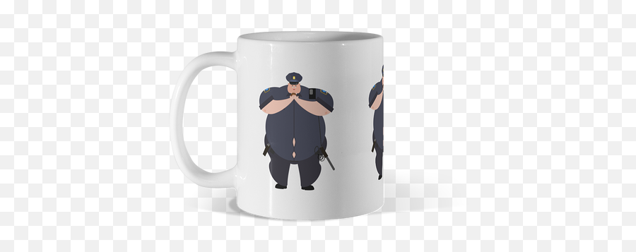 Shop Roplonu0027s Design By Humans Collective Store - Cartoon Police Officer Fat Emoji,Emoji Popcorn Cups