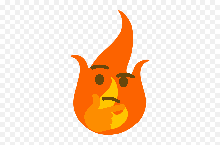 Fire Emoji With Thinking Face - Thinking Emoji On Fire,Fire Emoji