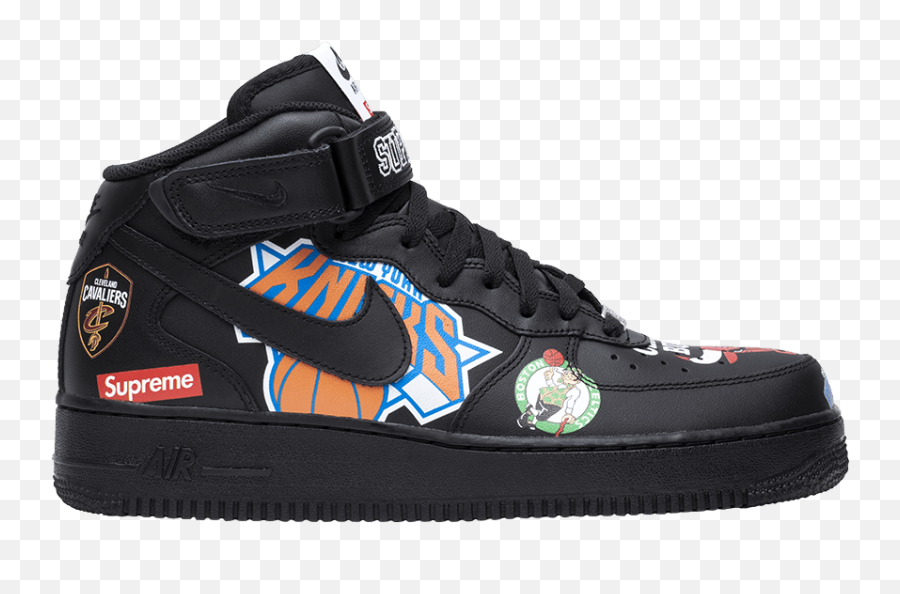 Nba Nike Supreme - Air Force 1 High X Supreme Logo Black Black Black Emoji,Nike Mag Emoji