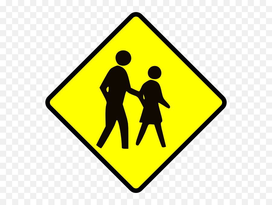 Free Png Image Pedestrian Traffic Sign Pedestrian Crossing - Rambu Banyak Anak Anak Emoji,Caution Emoji