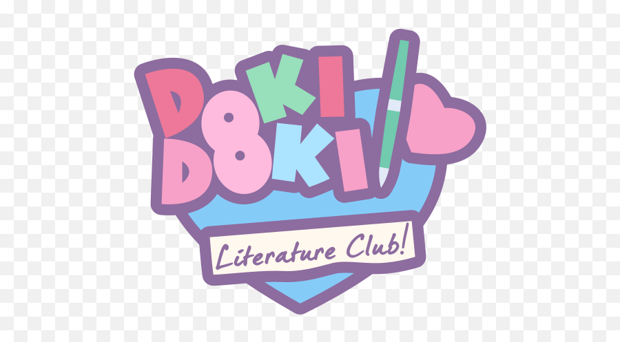 Doki Doki Literature Icon - Doki Doki Literature Club Logo Black And White Emoji,Doki Doki Smile Emoji