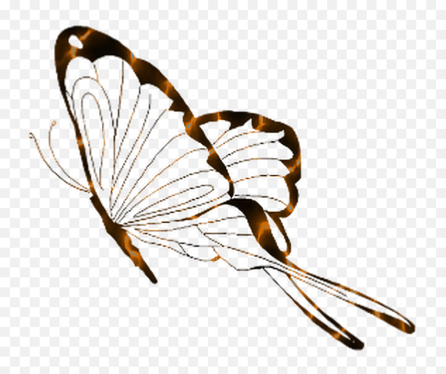 Butterfly Transparent Gold Sticker Clipart - Full Size Clip Art Emoji,Emoji Mariposa