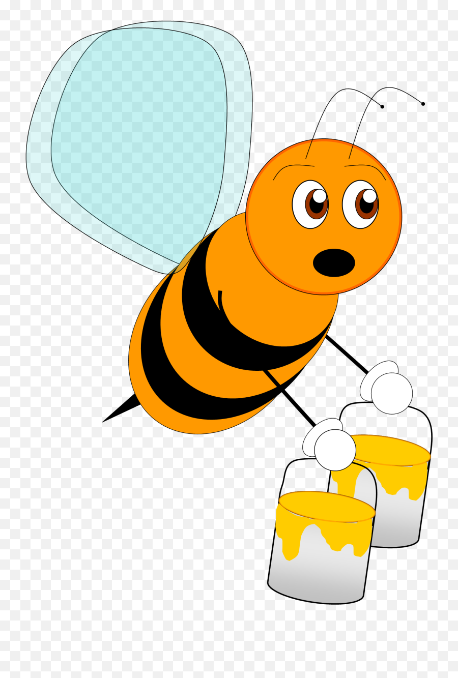Bee Clipart - Clip Art Library Orange Honey Bee Cartoon Emoji,Zzz Ant Ladybug Ant Emoji