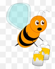 Bee Clipart - Clip Art Library Orange Honey Bee Cartoon Emoji,Zzz Ant Ladybug Ant Emoji