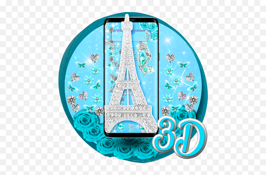 Turquoise Diamond Butterfly Gravity Theme Apk - Download For Emoji,Emojis On Screen With Gravity