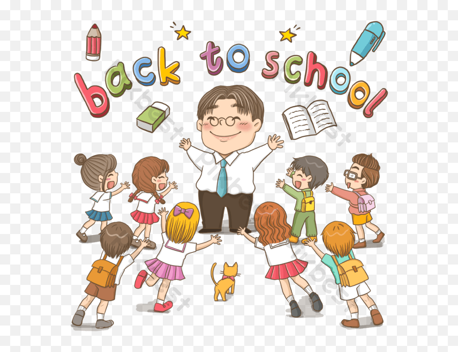 Back To School Teacher Student Cheerful Cute Cartoon Emoji,Teacher Emoji Clipart