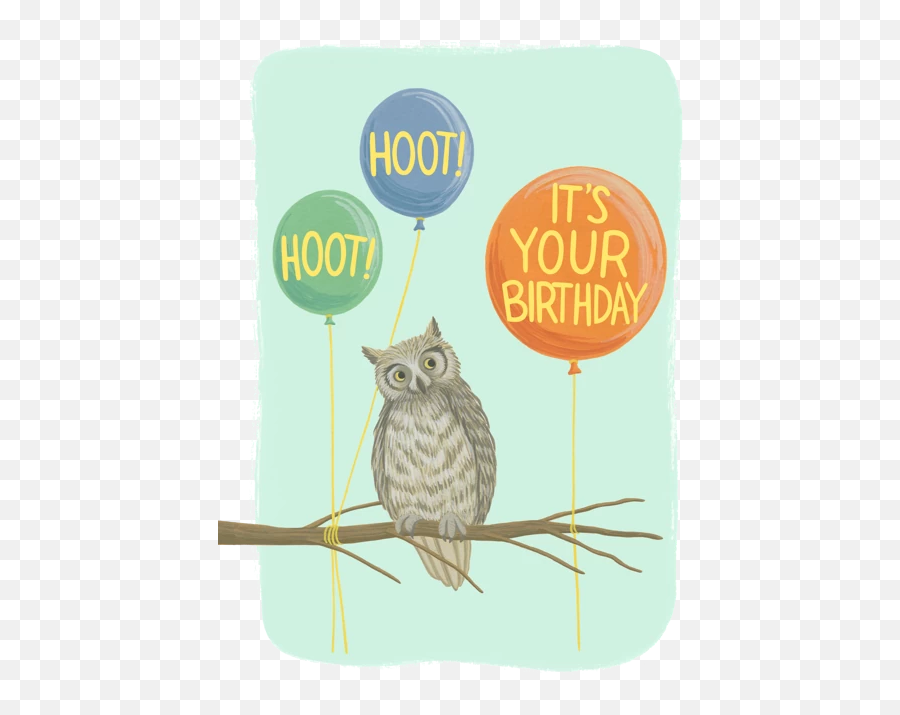 Owl And Balloons Birthday - Eastern Screech Owl Emoji,Hoot Owl Emojis