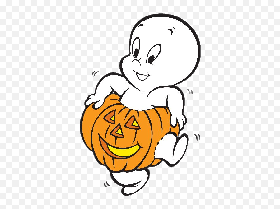 Casper Halloween Costume - Casper The Friendly Ghost In A Pumpkin Emoji,Download Charlie Brown Halloween Emoticons