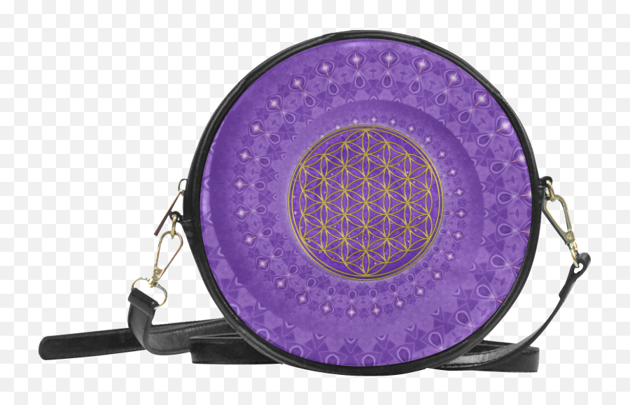 Flower Of Life Gold Power Spiral Purple Round Sling Bag Model 1647 Id D417693 - Floral Round Sling Bags Emoji,Rasta Flag Emoticon Symbol