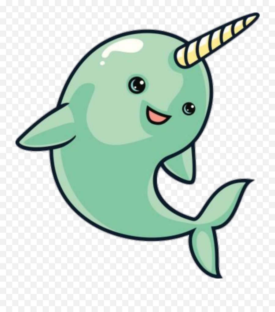 Picsart Narwhal Narwhaledits Sticker - Cartoon Narwhal Clipart Emoji,Narwhal Emoji