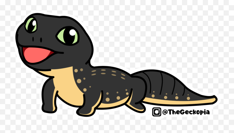 Black Night Leopard Gecko Sticker - Black Night Leopard Gecko Drawing Emoji,What Does Color Say About Crested Geckos Emotion
