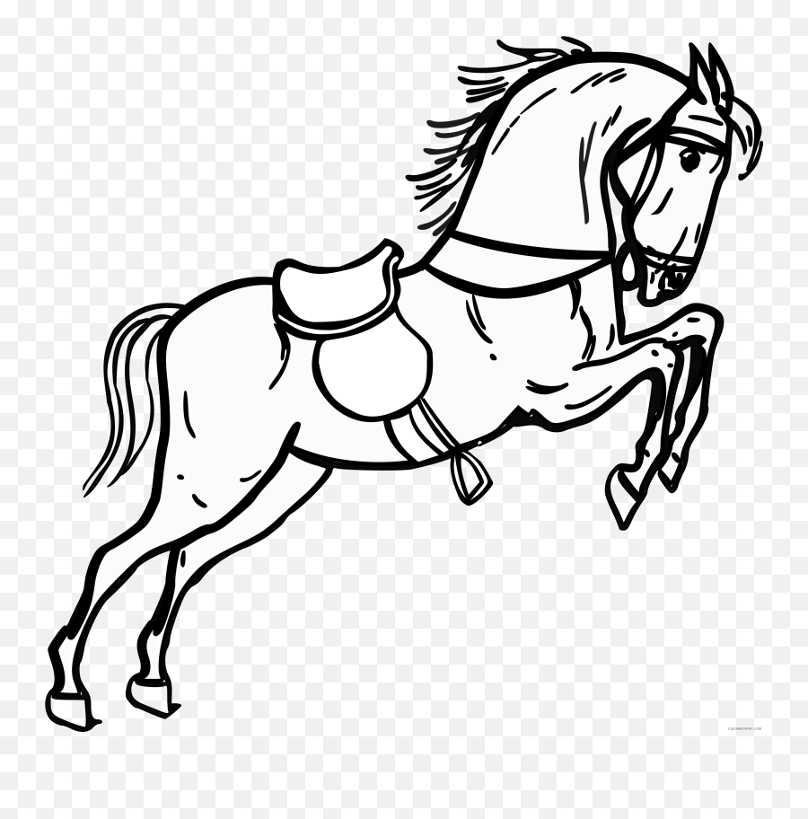 Jumping Horse Coloring Pages Warszawianka Jumping Horse - Horse Clip Art Emoji,Flag Horse Lady Music Emoji