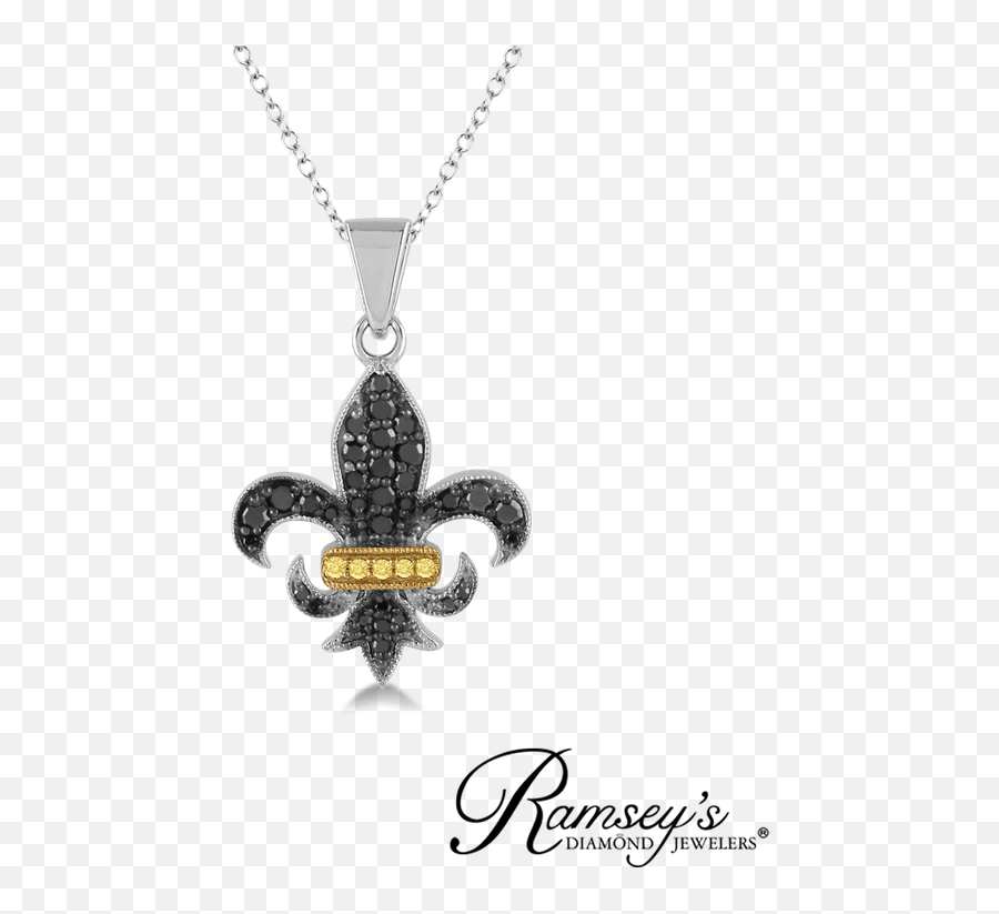 38ct Tw Diamond Fleur De Lis Necklace In Sterling Silver Emoji,Necklace To Tell Your Emotion