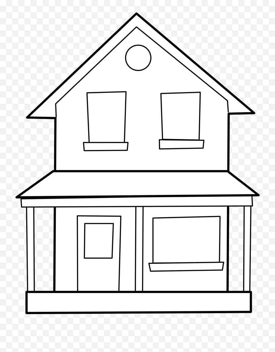 Simple Outline Of Two - Storey House Free Image Download Emoji,House Architecture And Emotion