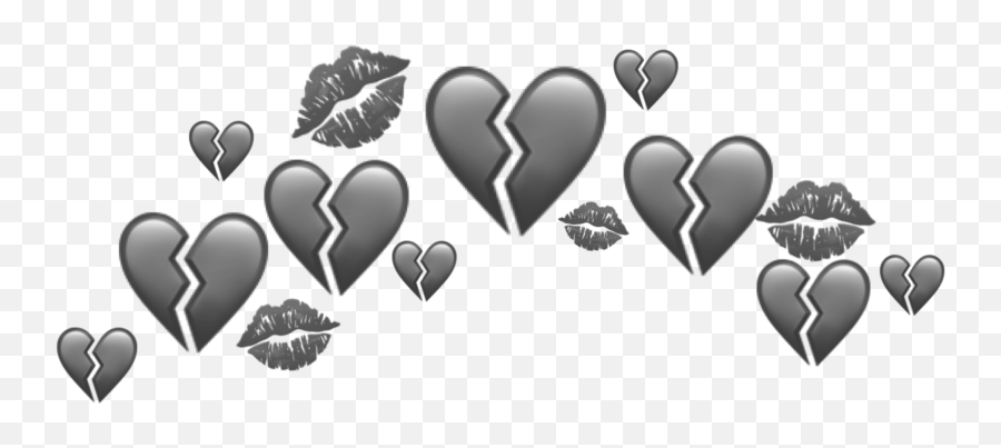 Interesting Heart Sticker By U2022u2022u2022u2022 Emoji,Kiss Emoji Black And White Transparant