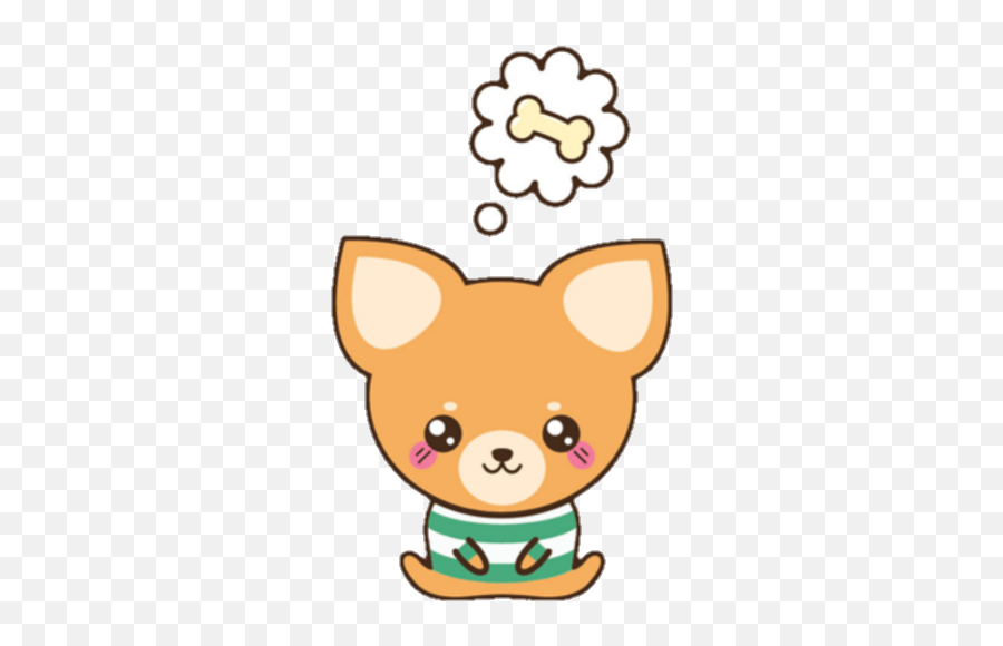 Dog Bone Thought Think Kawaii Sticker - Happy Emoji,Emoji Dog Bone