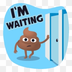 Im Waiting Happy Poo Sticker - Im Waiting Happy Poo Emoji,Emoji Waiting