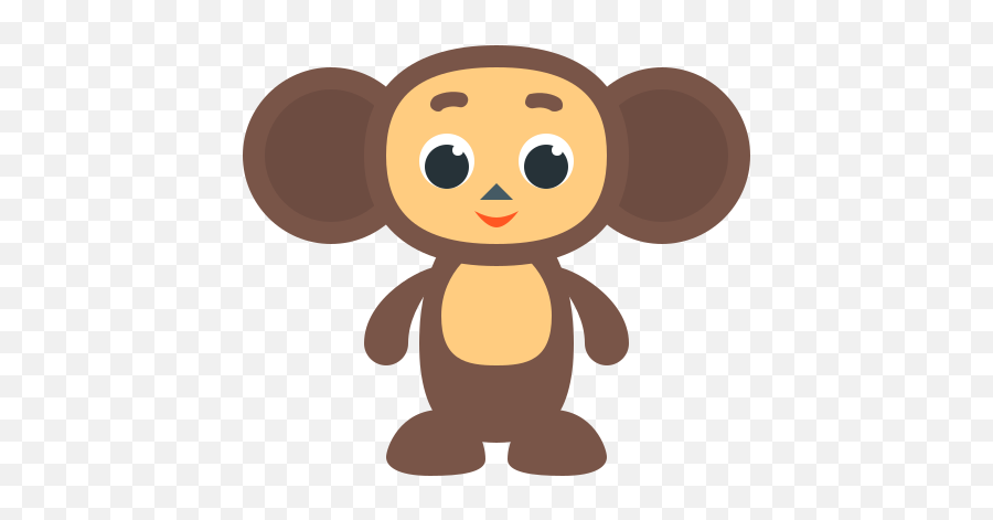 Cheburashka Icon In Color Style Emoji,Svg Of Apple Monkey Emoji