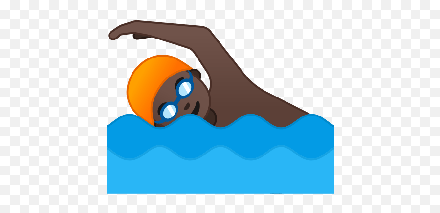 Person Swimming Emoji With Dark Skin - For Swimming,Swimming Running Biking Emoji