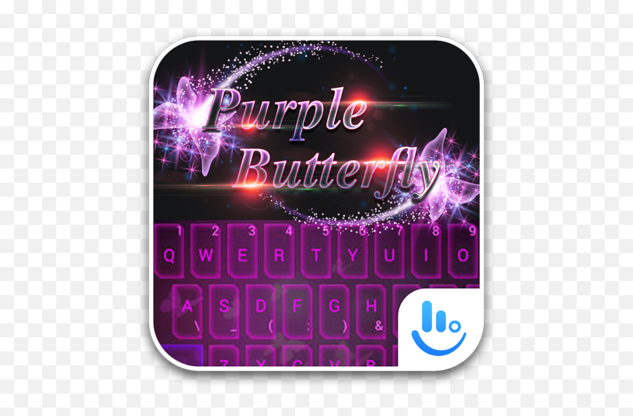 Touchpal Purplebutterfly Theme 6 - Girly Emoji,Touchpal Emoji