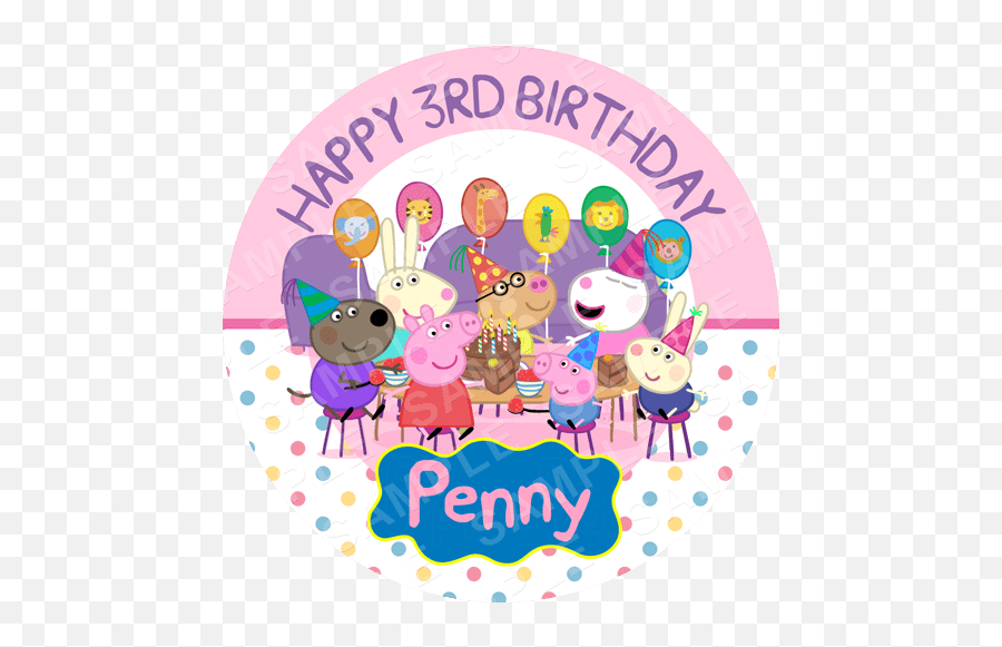 Peppa Pig - Peppa Pig 3rd Birthday Round Emoji,Peppa Pig Emoji