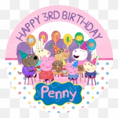 Peppa Pig - Peppa Pig 3rd Birthday Round Emoji,Peppa Pig Emoji