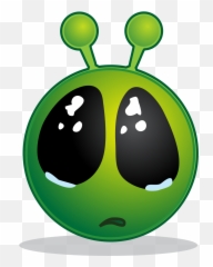 Smiley Green Alien Big Eyes - Alien Smiley Emoji,Big Eyes Emoji