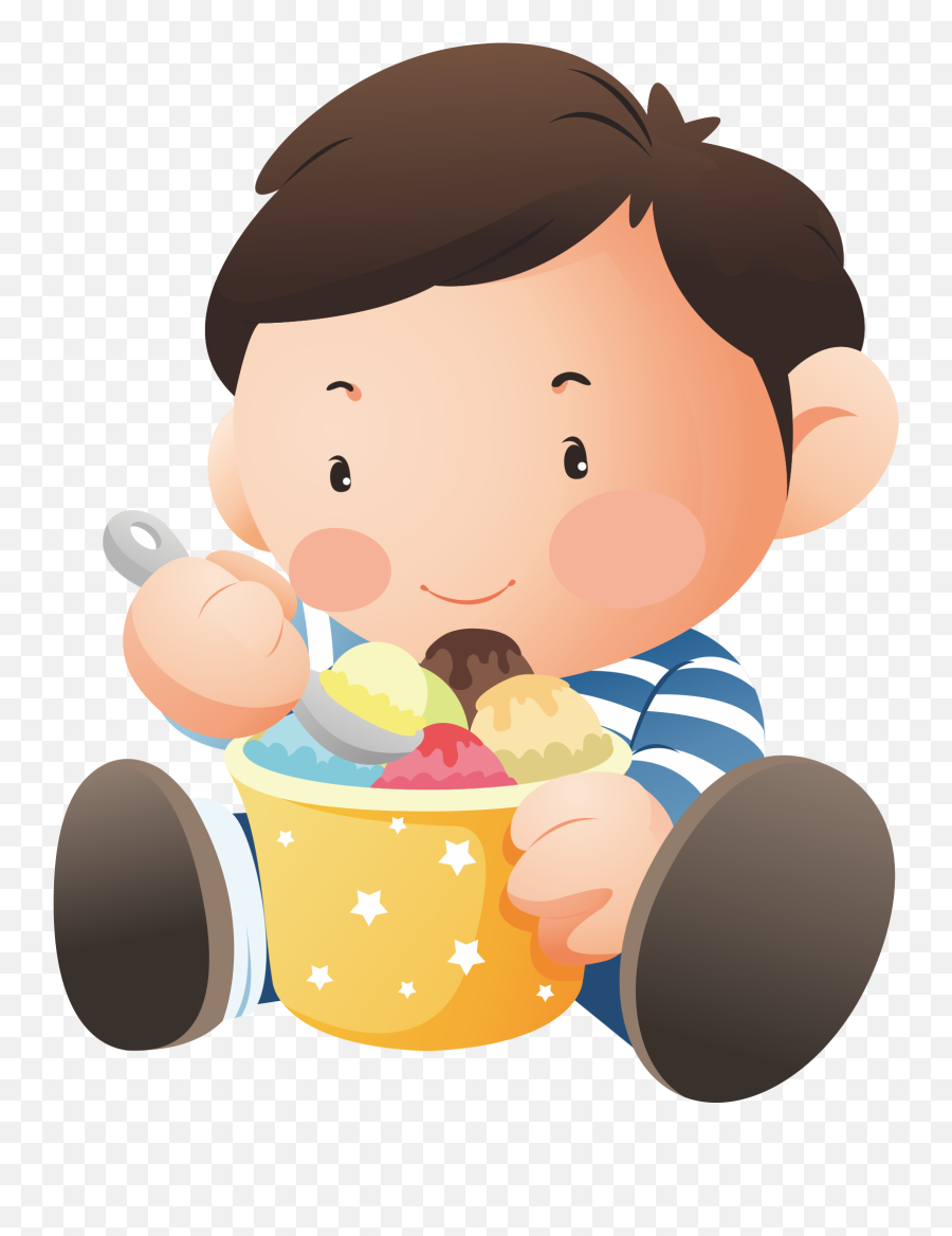Ice Cream Chocolate Cake Child Eating - Baby With Icecream Baby Eating Ice Cream Clipart Emoji,Chocolate Ice Cream Emoji